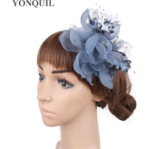 Fashion Silk Flower Party Floral Fascinators Wedding Headwaer For Women Ladies Royal Event Hair Accessories With Clips SYF443