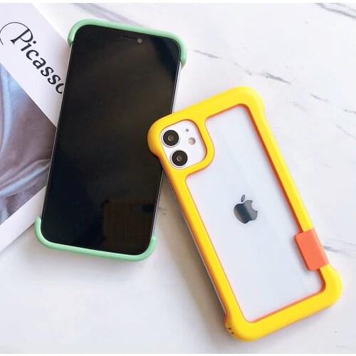 Soft Bumper for iPhone 12 Pro Case Frameless Rubber Dual Color Bumper for iPhone 11 Pro Max X XS XR Case for iPhone SE 2020 Capa