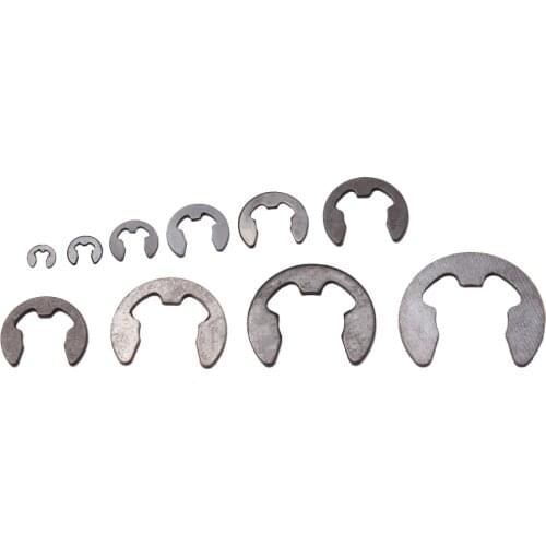 120pcs Retaining Ring E-Clip Black Circlips Assortment Kit 1.5mm to 10mm with Case