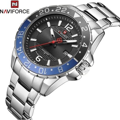 NAVIFORCE Casual Business Brand Wristwatch Quartz Date Big Dial Clock Stainless teel Waterproof Men Watches Relogio Masculino
