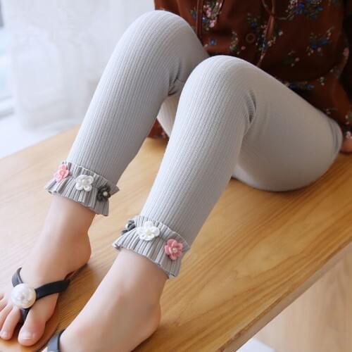 2021 news Spring and Autumn Children Girls kids cotton Pants Stretch leggings Fashion Baby GIRLS Pants Trousers 30W