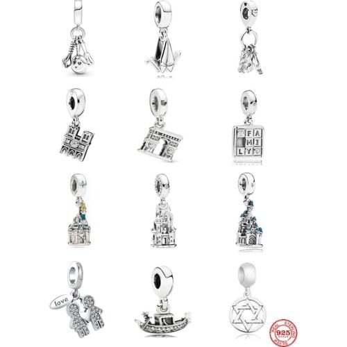 New European Castle Family Spoon Pot Love Girl Boy Pendant Beads Fit Original Pandora Charms Silver 925 Bracelet Jewelry Diy
