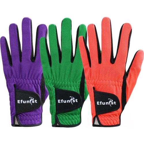Pack 3 Pcs Golf Gloves Mens Left Hand Breathable Green Orange Purple Black Mesh Mens Golf Glove All Weather Grip Drop Ship