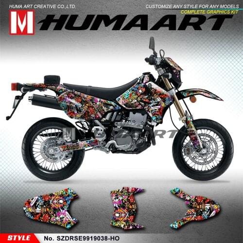 HUMAART Personalised Stickers Full Graphics Kit for DRZ400SM 1999 2000 2001 2002 2003 2004 2005 2006 to 2019