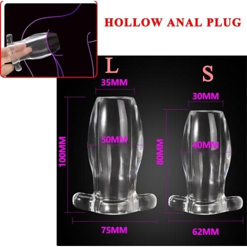 Transparent Anal Plug Adult Game Toys Hollow Butt Male Dilator BDSM Sex Toys For Men