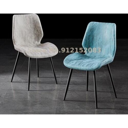 Nordic light luxury technology cloth dining chair home backrest book stool makeup chair modern minimalist restaurant casual dini