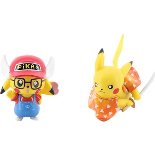 Takara Tomy Pokemon Cute Anime Hand-Run Manga Pikachu Cross-Dressing Action Figure Cosplay Room Decoration Childrens Toy Gift