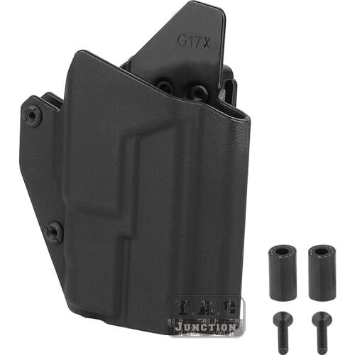 Tactical OWB Light-Compatible Holster For Glock 17 19 APL Compact Pistol Light Version Pouch With Screws Black