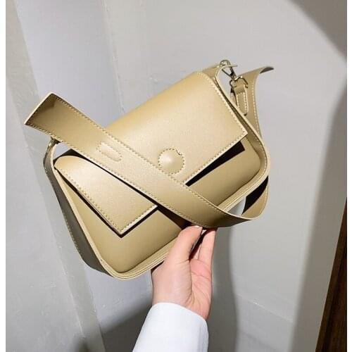 High Quality Fashion Designer Solid Color Womens Shoulder Bag Brand PU Leather Casual Retro Ladies Messenger Bag Travel Tote
