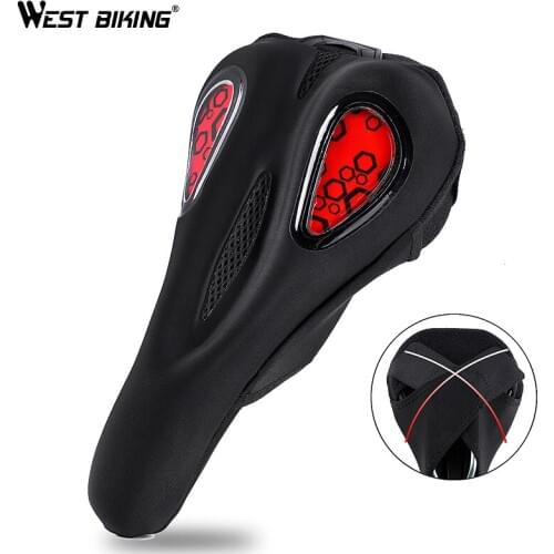 WEST BIKING Black Saddle Soft Cycling Saddle Cover Bicycle Seat Comfortable Soft Cushion Mountain Road Bikes Saddle Seat Covers