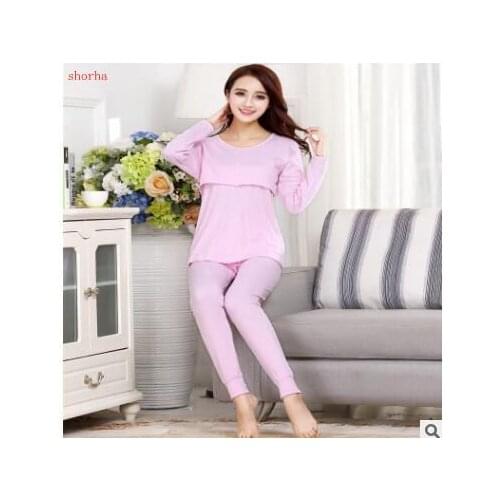 Winter and autumn long Sleeved Maternity Clothing Wholesale Cotton Pajamas Month Pregnant Women Breastfeeding Suits Pajamas