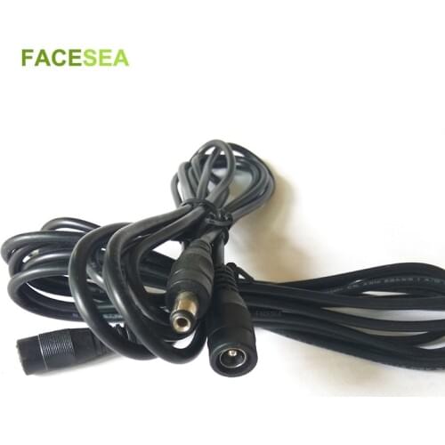 10pcs 1m 2m 3m 5m CCTV DC Extension Cord Cable Connectors Male & female 5.5mmx2.1mm Power Extension Cords accessory LED Light
