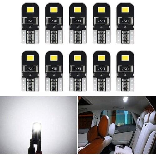 10Pcs W5W T10 LED Canbus Light Bulbs For Fiat Punto 500 Stilo Bravo Grande Punto Palio Panda Linea Uno Marea Evo