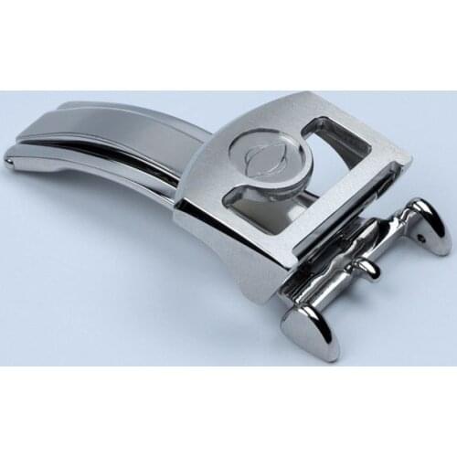 18mm 316L Stainless Steel Deployment Folding Silver Buckle for IWC Pilot Mark Portugieser Watch Clasp