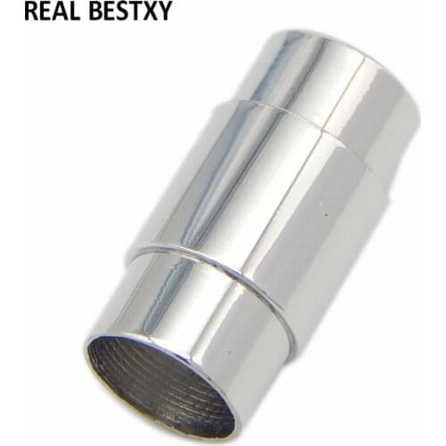 20pcs/lot engrave logo hole:8mm Stainless Steel Magnet Buckle Black Magnetic Clasp Leather Cord Bracelet Connector Components