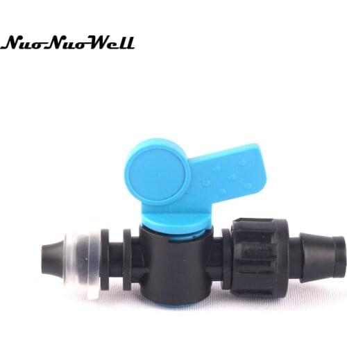 20pcs NuoNuoWell Wholesale 5/8" 16mm By-pass Lock Valve Drip Tape Connector for Garden Drip Irrigation Watering Soft Hose joint
