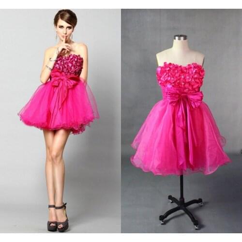 2020 Free Shipping New Model A-line Flowers Zipper Back short mini candy color floral print party prom gown Bridesmaid Dresses