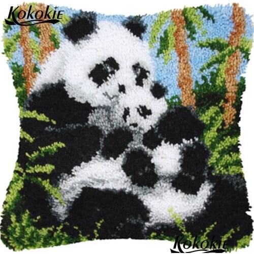 3d Embroidery Pillowcase latch hook rug pillow handmade Needlework cross stitch sets sale Crocheting Rug Kits Yarn cushion mat