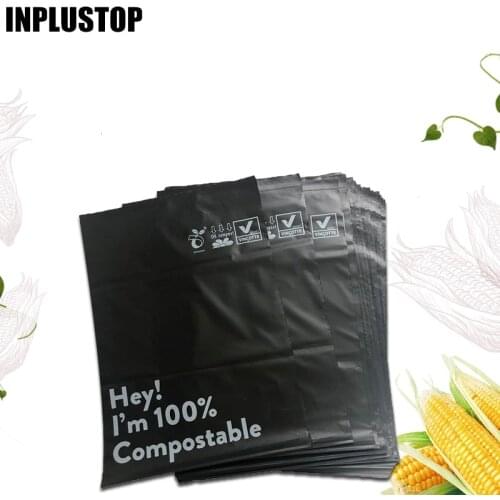 50pcs Black 100% Biodegradable Courier Bag Clothing Express Bag Eco Packaging Bags Mailer Postal Bag Waterproof Self-Seal Bags