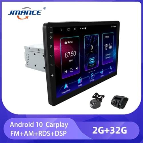 JMANCE 1 DIN IPS Touch Screen 9/10 Inch Adjustable car radio 1din Android 10 Car Stereo Radio Player 8 Core GPS Navigation
