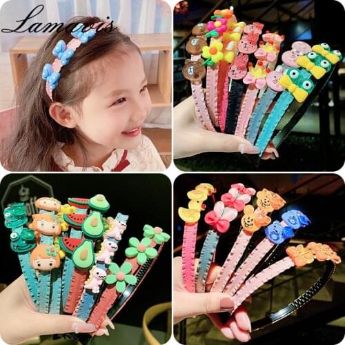 ChildrenS Hair Band With Teeth Non-Slip Headband Korean Princess Female Baby Cartoon Cute Hairpin Broken Hair Headdress Female