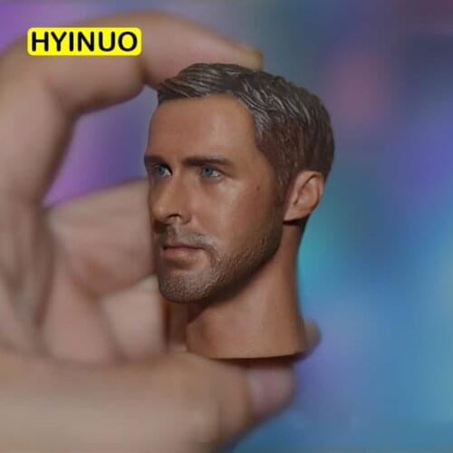 Custom 1/6 Scale K ELITE Actor Huntsman Ryan Gosling 2049 Head Sculpt Headplay with Neck for 12" Action Figure Body Accessories