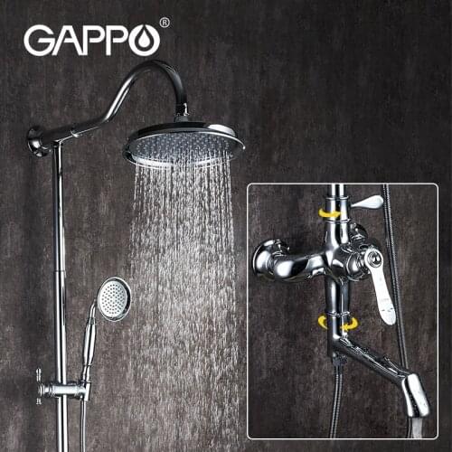 Gappo Bathroom brass chrome faucets cold and hot water big round overhead faucet