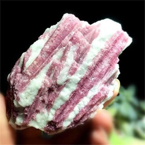 Rough Natural Watermelon Rose Red Tourmaline Crystal Mineral Teaching Specimen Energy Point Reiki Healing Home Decoration