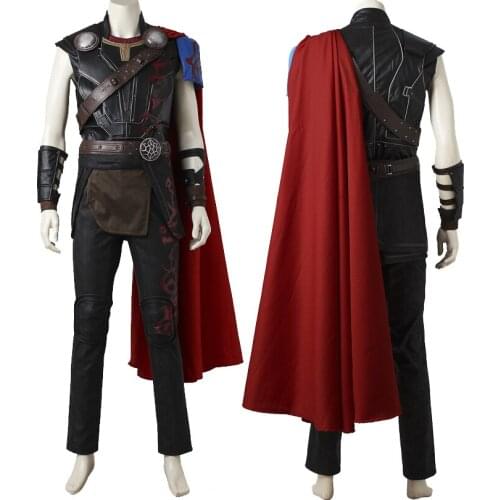 God Of Thunder Thor Odinson Cosplay Costume Movie Ragnarok Battle Uniform Halloween Party Outfit Full Props With Boots
