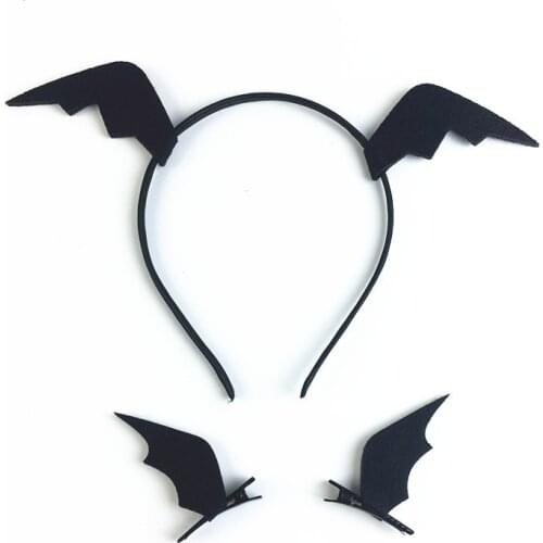 Cool Devil Wings Bat Hair Clips Head band Wings Bat Hairpins Dress-up Costume Halloween Cosplay Party Hair Accessories