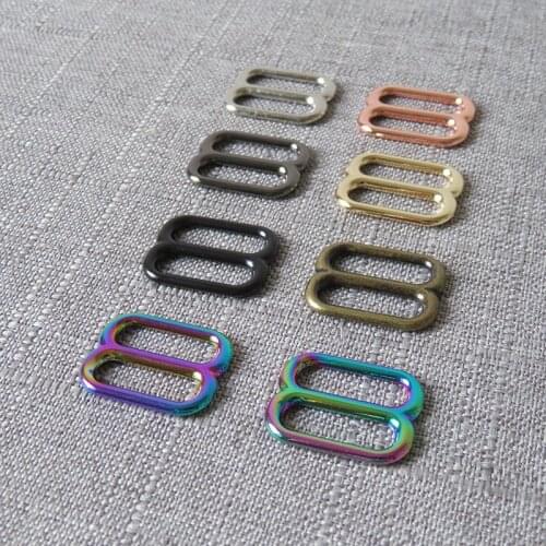 10pcs 20mm Metal Sliders Adjustable Buckle DIY Bag Dog Collar Straps Belt Loop Garment Sewing Accessories Tri-Glides Hardware