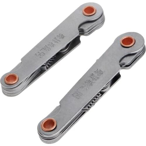2 Pcs Stainless Steel Metric Screw Pitch 60+55 Degree Thread Measuring Gauge
