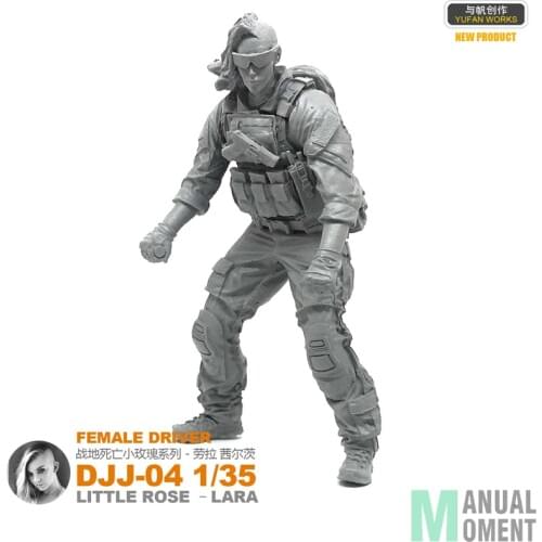 Miniature 1/35 Modern Army Female Soldier Lara Series Motorcyclists Individual Soldier Resin Model Figure Kit DJJ-04