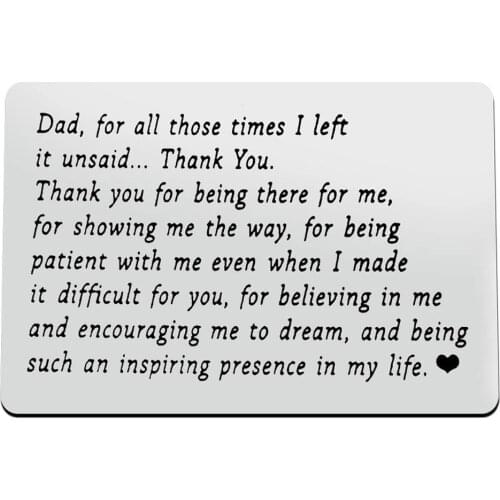 To My Dad,DaughterSon to Dad Wallet Insert Card For Fathers Day Gift Dad I Love You The Step Father Present DIY Custom Wholesale