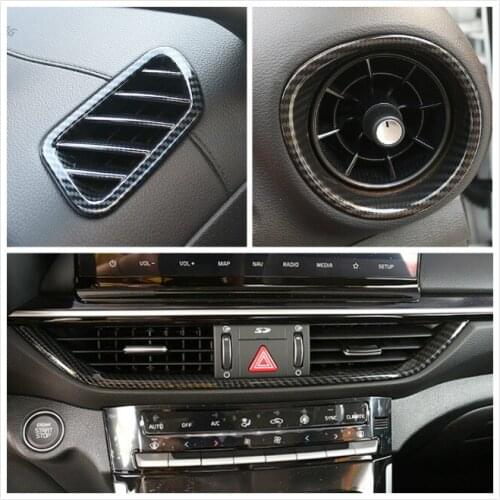 For Kia K3 Forte Cerato 2019-2021 Carbon Style Side Upper Middle Console A/C Air Outlet Vent Stickers Cover Trim Car Styling