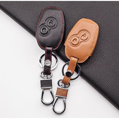 New Leather 2 Buttons Remote Car Key Case Cover For Renault Dacia Logan Sandero Clio Kangoo Master Trafic