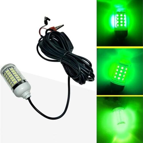 12V LED Green Underwater Submersible Night Fishing Light Crappie Shad Squid Boat Fishing Light