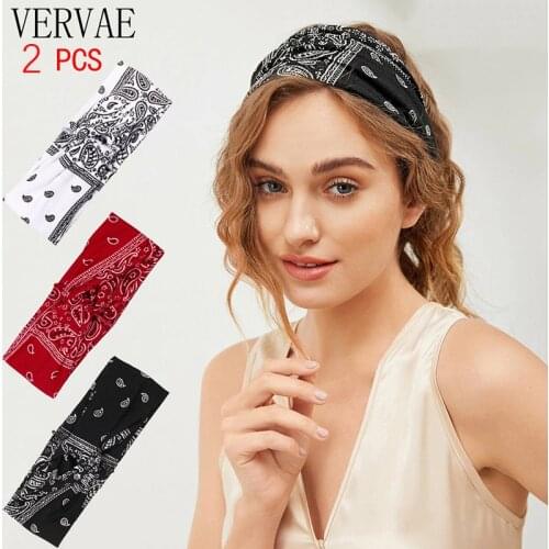 2 Pcs Cotton Headband for Women Hair Accessories Girls Boho Head Wrap Cute Washing Face Knot Paisley Headband 2021