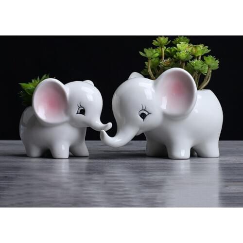 Simple outdoor gardening creative multi meat flowerpot elephant ceramic flowerpot tabletop potted decoration Hotel