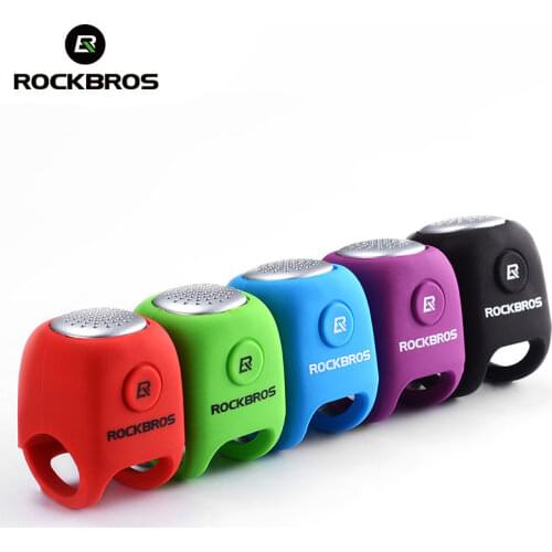 ROCKBROS 90 db Electric Bike Bicycle Horn Alarm Bells Safety MTB Cycling Handlebar Bell Silica Gel Ring Bicycle Accessories