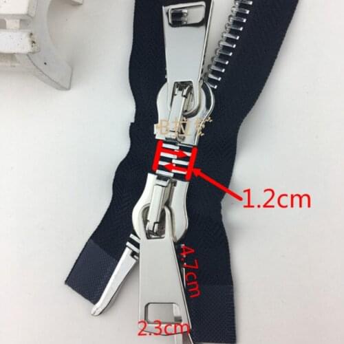 Oversize Luxury 15# Metal Zipper Black Double Open End for Leather Jacket Coat Winter Clothes Sewing Accessories Wholesale