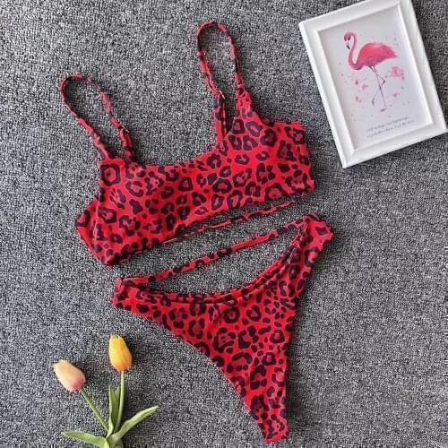 Sexy Leopard Bikini Set Push Up Thong Swimwear High Cut Women 2021 Bodysuit Biquini Bathing Suit Solid Beachwear Swimsuit