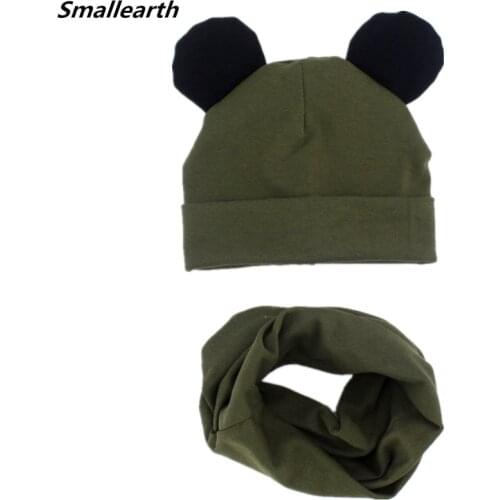 New Fashion Cotton Children Hat Scarf Set Baby Lovely Ears Caps Beanies Casual Boys Girls Hat Scarf Sets Kids Hats Photo Props