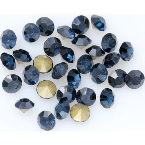 Ss2-ss45 Montana Color Cz Crystal Nail Art Rhinestone Transparent Round Pointed Foiled Back Glass Strass jewelry making bead