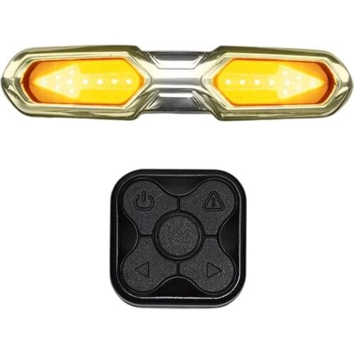 Bike Tail Light with Turn Signal Indicator Wireless Control Bike Rear Light USB Rechargeable Safety Warning Night Cycling Light