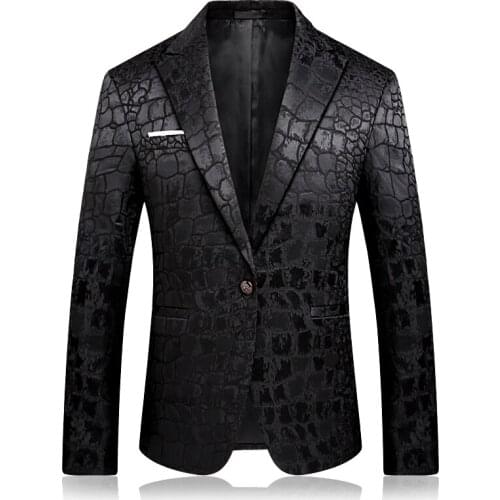 Pattern Jacquard Leopard Prom Party Club Slim Fit Blazer Hombre Suit Jacket Men High Quality Vetement Homme 4xl