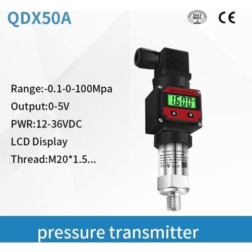 LCD Digital display pressure sensor pressure transmitter Transducers 0-5V output signal -0.1-0-1000bar QDX50A