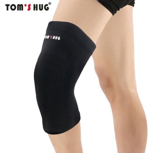 1 Pair Sport Knee Support Protector Pad Toms Hug Brand Kneepad Prevent Arthritis Injury High Elastic Knee Guard Keep Warm Black