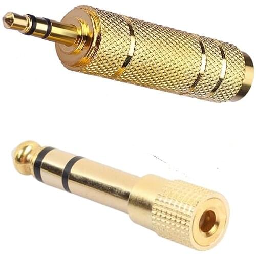 1pc 6.5mm/6.35mm to 3.5mm Reversible Jack Microphone Plug Converter Guitar Cable Headphone AUX Amplifier Audio Adapter