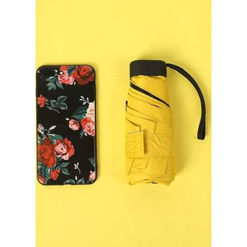 1PC Mini 15cm Pocket Umbrella 5 Folding Female Umbrella Sun protection Anti-UV UPF50+Umbrella